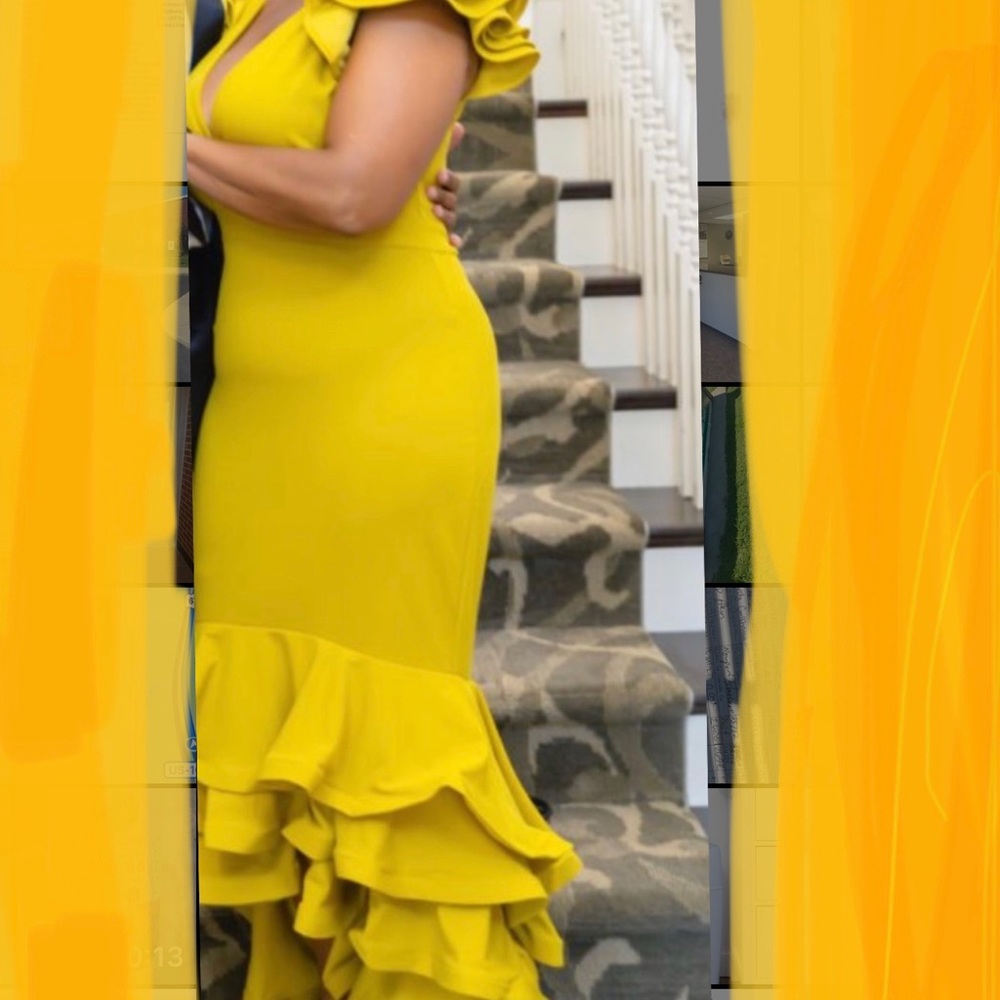 NEW WITH TAGS Mustard Yellow elegant gown SIZE XL